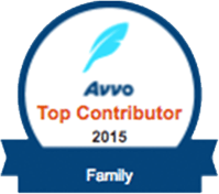 Avvo Top Contributor logo 2015 - Family Law edition